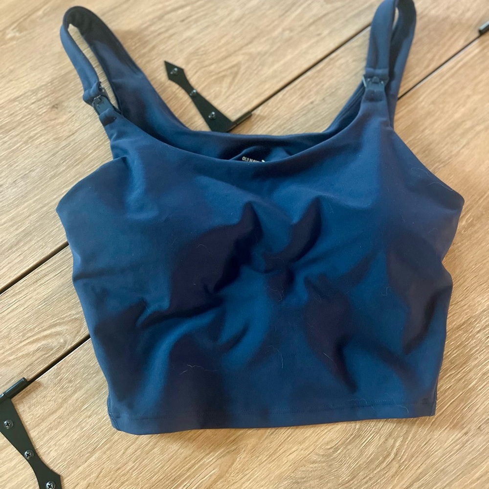 Old Navy Active Navy Nursing Sports Bra Crop